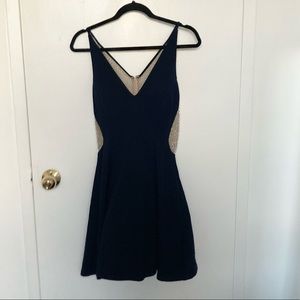 Xscape Navy Blue Formal Jewel Back Dress